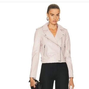 IRO Ashville Lambskin Leather Jacket in Pink Sand